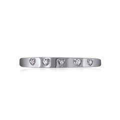 TJD 0,02 Karat natürlicher runder Diamant 14 Karat Weißgold Ehering