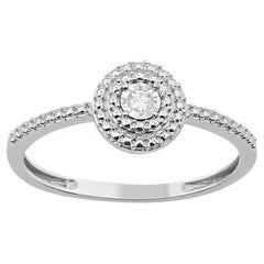 TJD 0.025 Carat Natural Round Diamond 14 Karat White Gold Engagement Ring