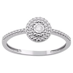 TJD 0,025 Karat Natürlicher Runder Diamant 14 Karat Weißgold Verlobungsring