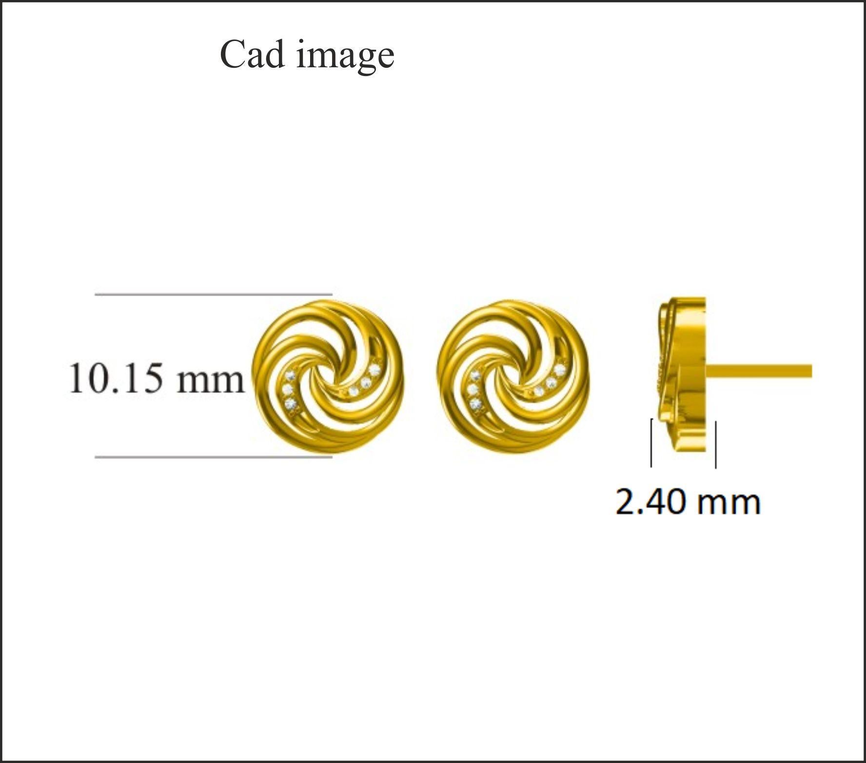 Simplement chic, ces boucles d'oreilles en diamant au design en spirale s'adaptent facilement à toutes les occasions. Avec 0,03 carat de diamants ronds, les boucles d'oreilles spirales sont composées de 12 diamants ronds sertis en pavé. Ces boucles