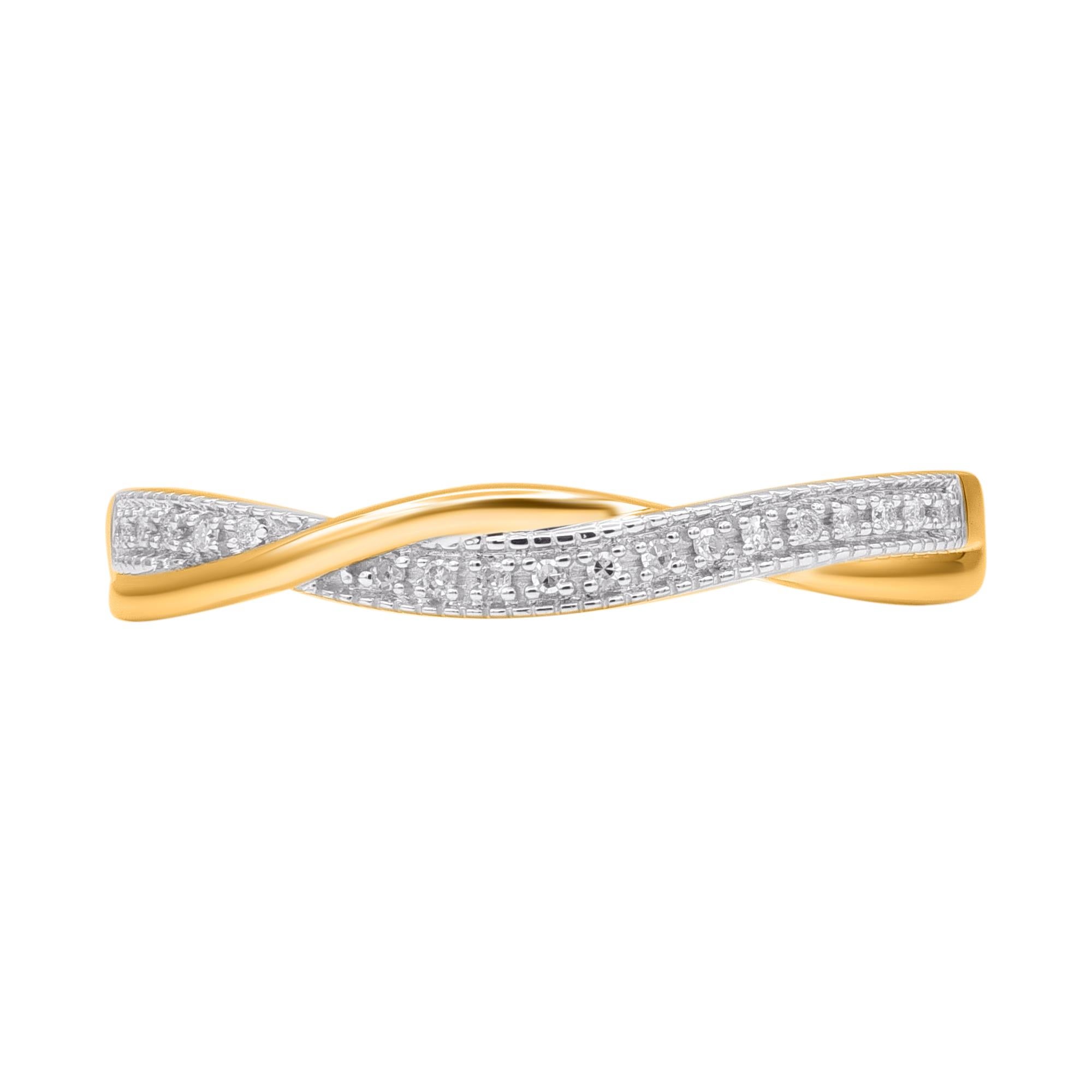 Make your most special and precious day shine with this wedding band ring. Beautifully crafted by our inhouse experts in 14 karat yellow gold and embellished with 18 round diamond set in prong setting. Total diamond weight is 0.040 carat. The