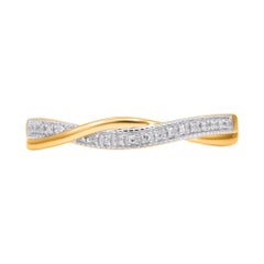 TJD 0,040 Karat Natürlicher Runder Diamant 14KT Gelbgold Ehering