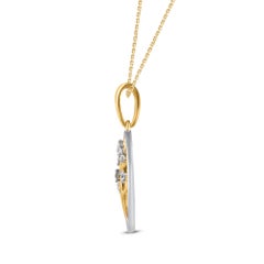 TJD 0.05 Carat Brilliant Cut Diamond 14KT Two Tone Gold Tree of Life Necklace