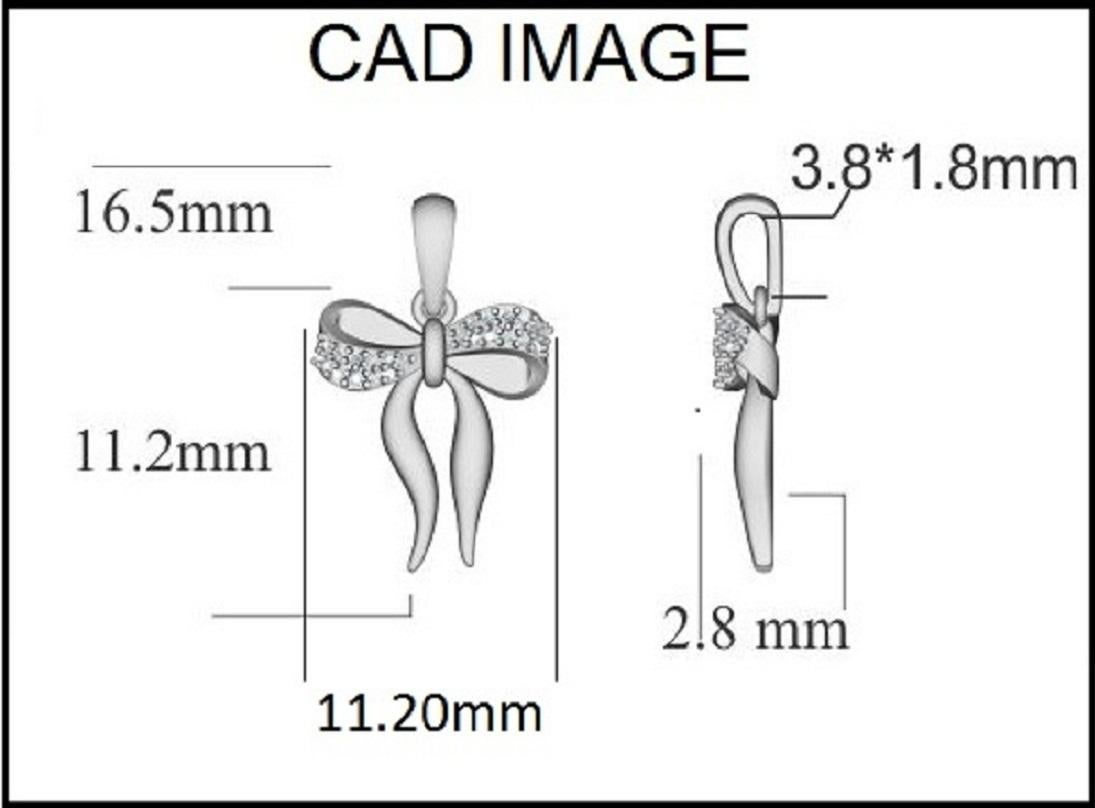 Ajoutez de l'éclat à votre look du jour ou de la nuit avec ce pendentif en diamant en forme de nœud papillon. Le pendentif est réalisé en or blanc 14 carats et comporte 24 diamants ronds en serti clos, d'une couleur H-I et d'une pureté I2. Une
