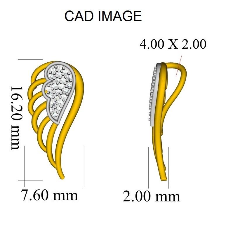 Si élégant, si étincelant, cet éblouissant pendentif aile d'ange en diamant est un spectacle éblouissant à voir. Brille avec 22 diamants ronds sertis en pavé et réalisés en or jaune 14 KT. Ce pendentif est suspendu par une chaîne à câble
