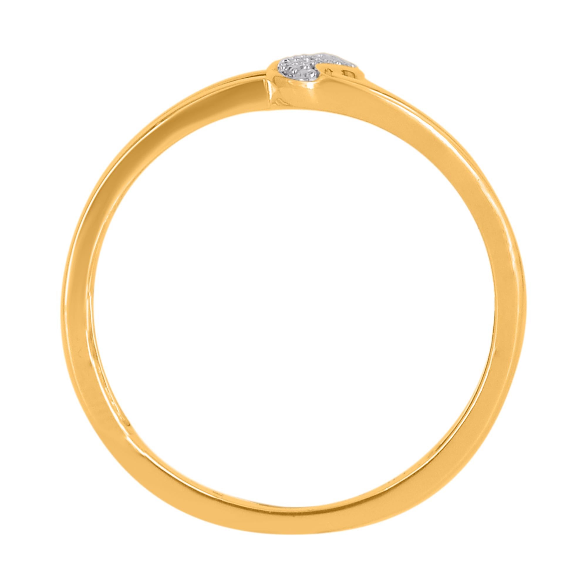 Contemporain TJD 0.050 Carat Natural Round Cut Diamond 14KT Yellow Gold Multi Row Swirl Ring en vente