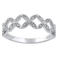 TJD 0.06 Carat Natural Round Diamond Wedding Band Ring in 14 Karat White Gold