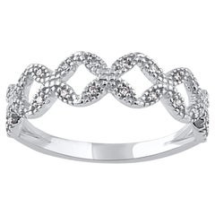 TJD 0.06 Carat Natural Round Diamond Wedding Band Ring in 14 Karat White Gold (anneau de mariage en or blanc 14 carats)
