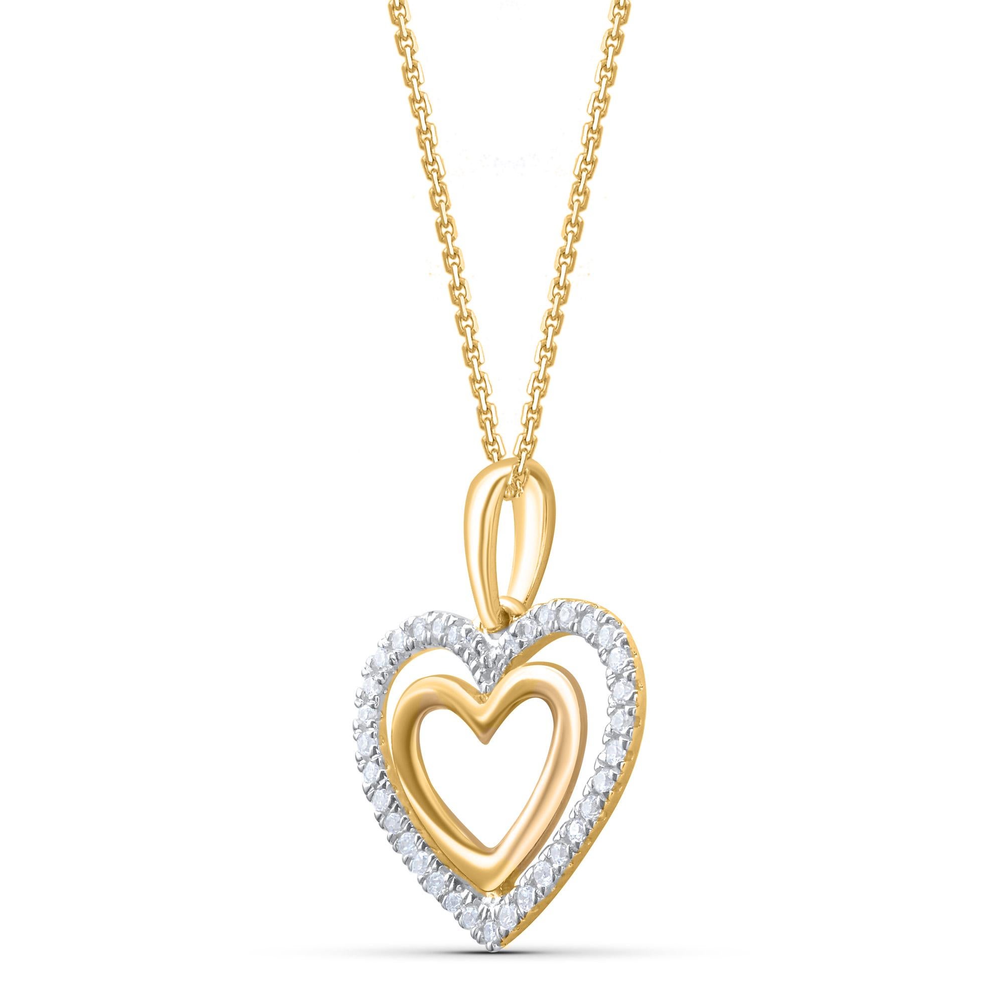 A striking addition when worn on its own, this diamond heart  pendant makes a stunning impression. This pendant is crafted from 14-karat white gold and features 33 single cut diamonds set in prong setting. H-I color I2 clarity and a high polish