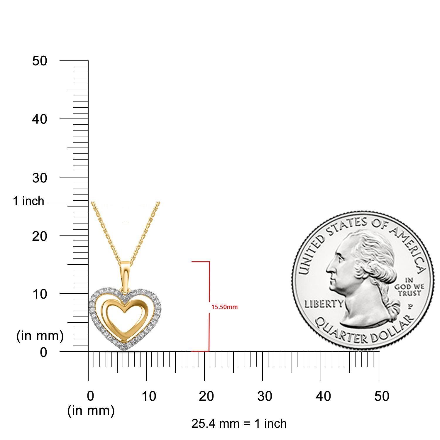 TJD 0,08 Karat natürlicher Diamant im Rundschliff 14 Karat Weißgold Herz-Anhänger (Einfacher Schliff) im Angebot