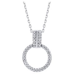 TJD 0.08 Carat Natural Round Diamond Eternity Circle Pendant in 14KT White Gold TJD 0.08 Carat Natural Round Diamond Eternity Circle Pendant in 14KT White Gold