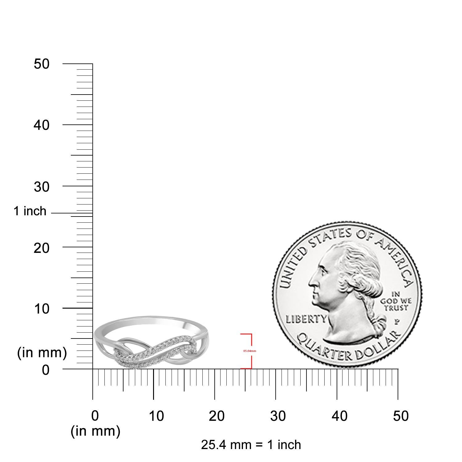 Single Cut TJD 0.08 Carat Round Diamond 14 Karat White Gold Infinity Band Ring For Sale