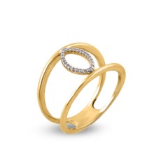 TJD 0,08 Karat runder Diamant 14KT Gold Marquise Form Spilt Shank Bandring