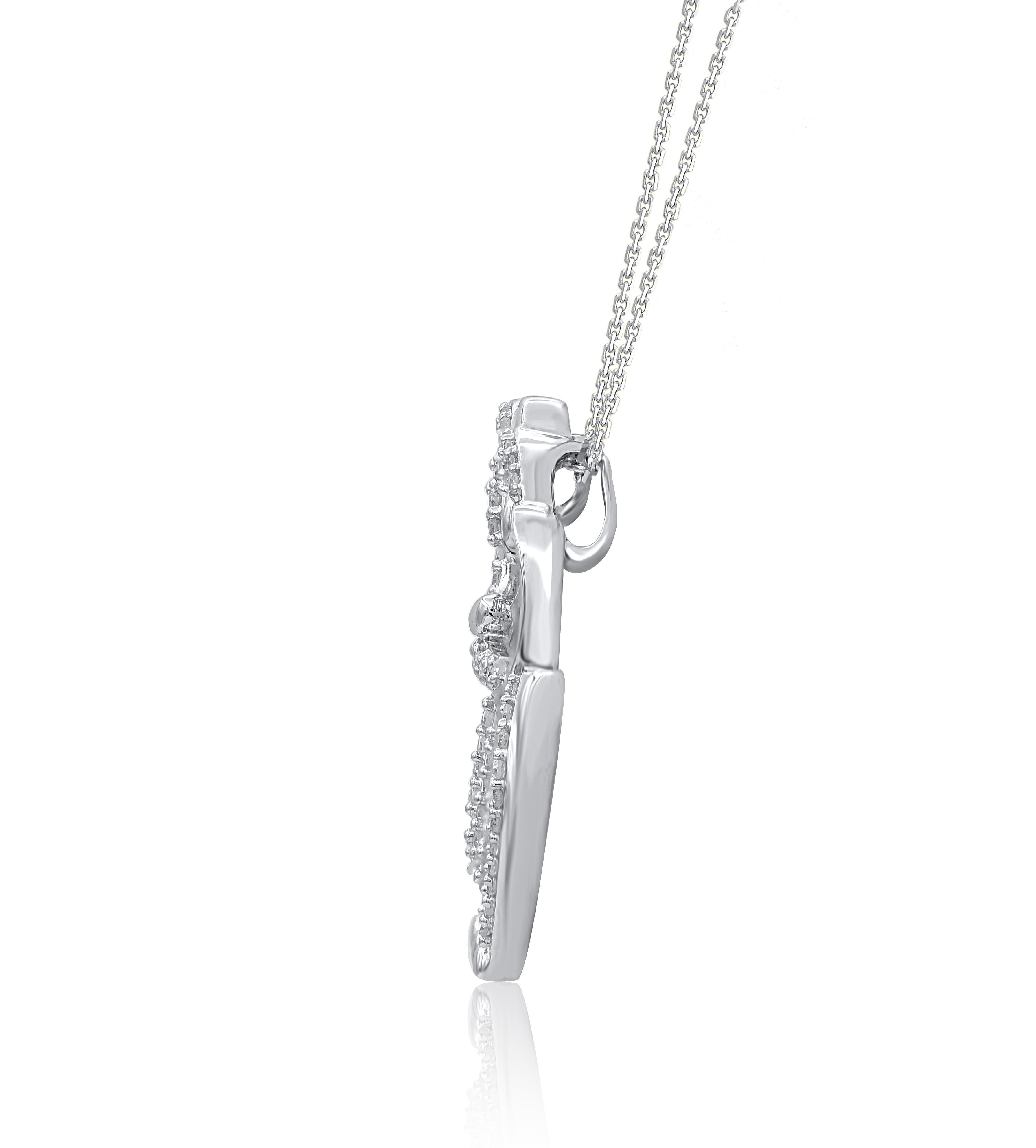 Single Cut TJD 0.09 Carat Natural Round Diamond 14KT White Gold Baby Elephant Pendant For Sale