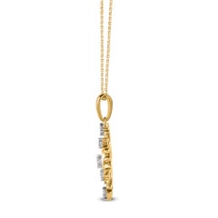 TJD 0.10 Carat Brilliant Cut Diamond 14 Karat Yellow Gold Snowflake Pendant