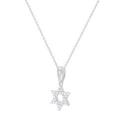 TJD 0.10 Carat Diamond Star Pendant Necklace in 14K Gold