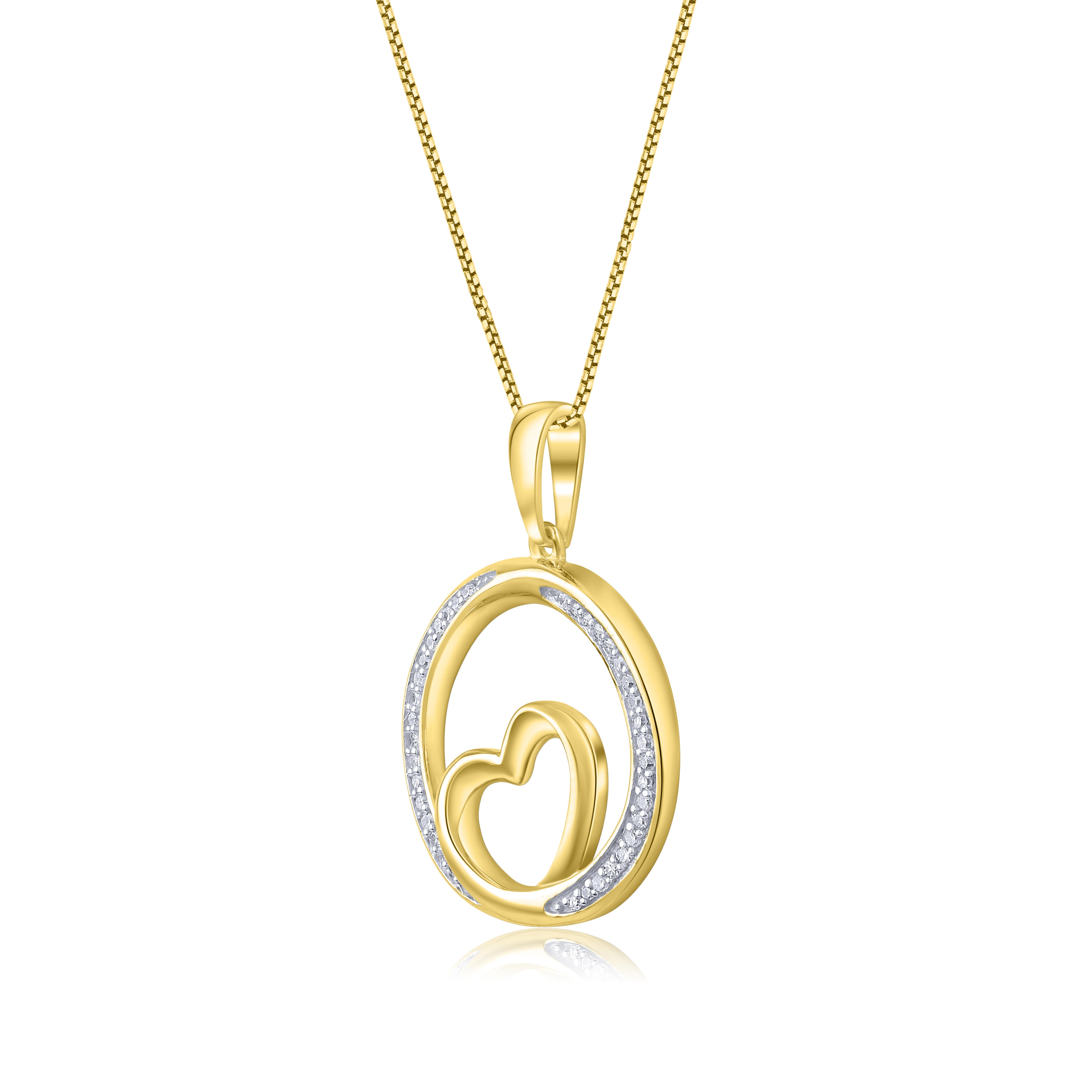 Mostra il tuo amore con questo ciondolo con diamante a forma di cuore. Questa bellissima collana con pendente è tempestata di 38 diamanti rotondi a taglio singolo con incastonatura a pavé. Il peso totale dei diamanti di questo ciondolo è di 0,10