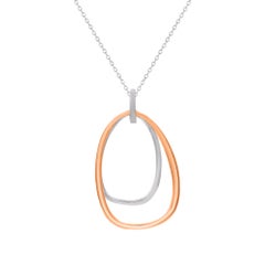 TJD 0.10 Carat Natural Round Diamond 14KT Two Tone Fashion Pendant Necklace