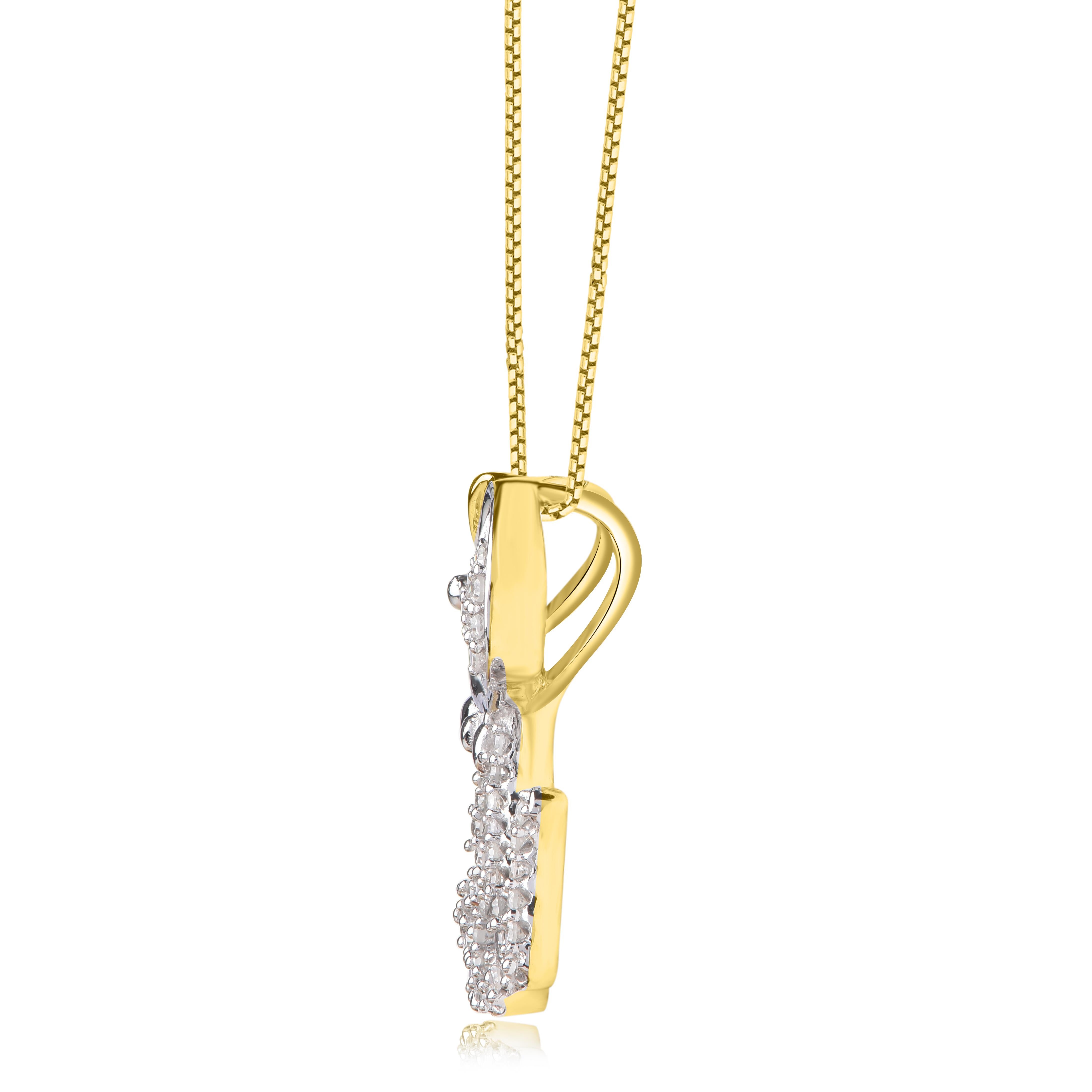 TJD 0,10 Karat natürlicher runder Diamant 14KT Gelbgold Mohn-Hunde-Anhänger Halskette (Einfacher Schliff) im Angebot
