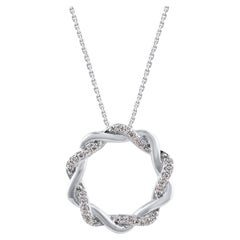TJD 0,10 Karat natürlicher runder Diamant-Anhänger mit offenem Kreis in 18KT Weißgold