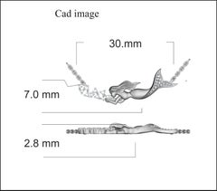 TJD Ciondolo con diamante rotondo da 0,10 carati in oro rosa 14 carati con motivo a sirena