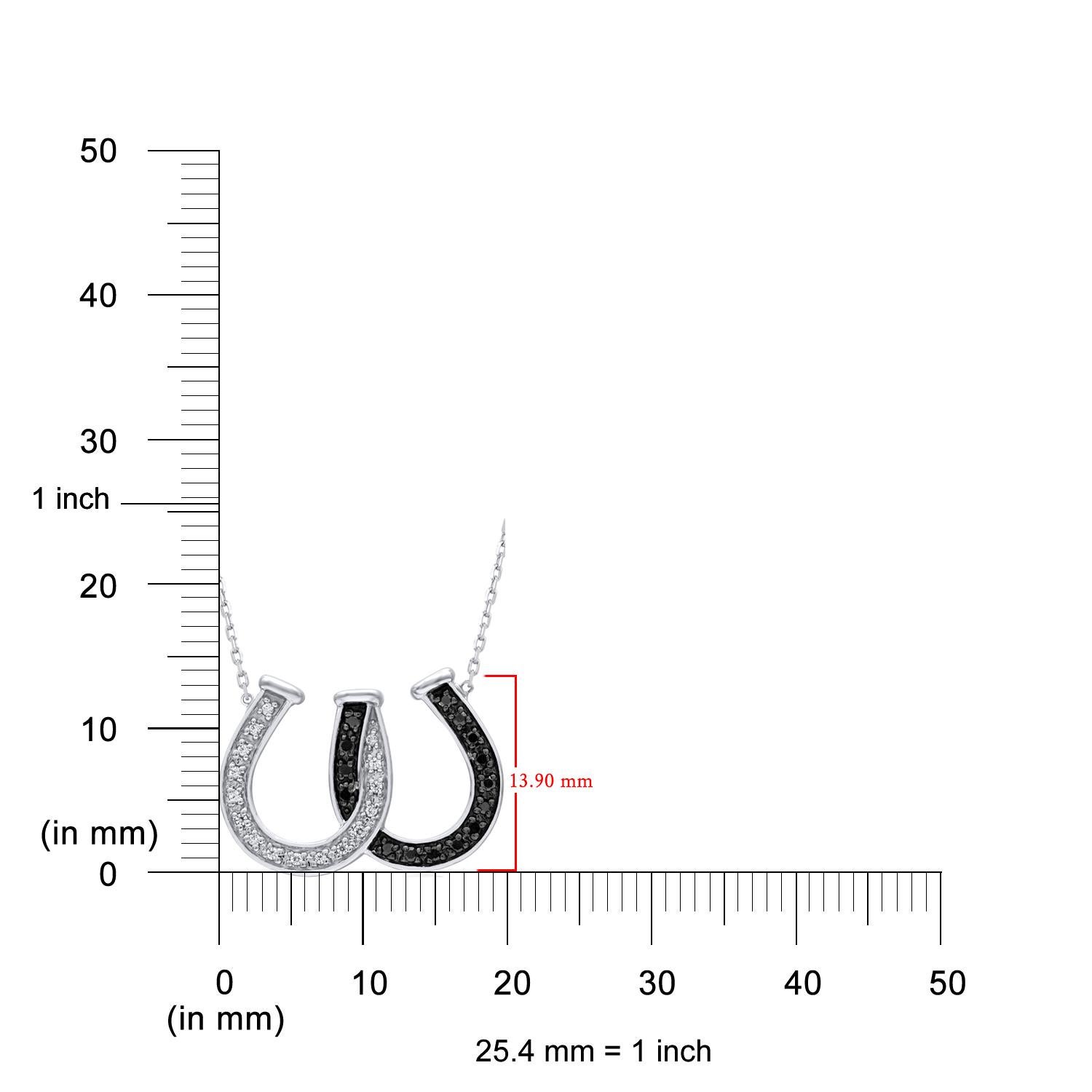 Women's TJD 0.10 Natural Round Cut Diamond 14KT White Gold Horseshoe Pendant Necklace For Sale