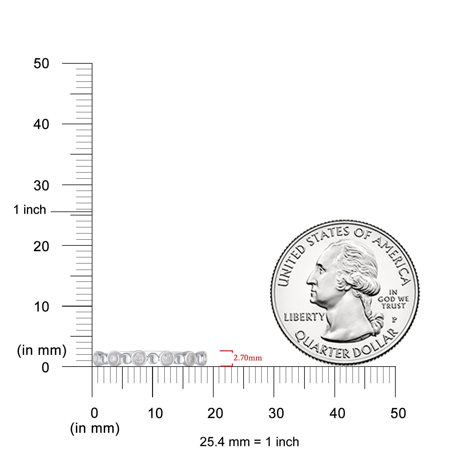 TJD 0,12 Karat Brillant Diamant 14KT Weißgold Stapelbarer Ehering im Zustand „Neu“ im Angebot in New York, NY