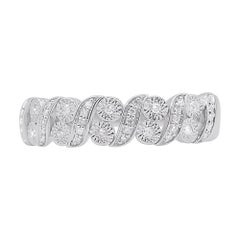 TJD 0.12 Carat Natural Diamond 14KT White Gold Wedding Band Ring