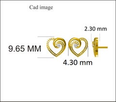 TJD 0,12 Karat runder Diamant 14 Karat Weißgold Spiral Herz-Ohrstecker Ohrstecker