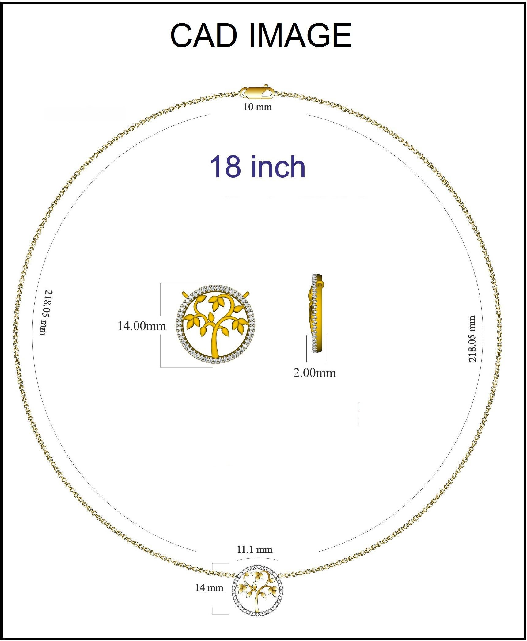 Pour un look quotidien tout simplement éblouissant, ornez ce pendentif en diamant en forme d'arbre de vie. Fabriqué par nos habiles artisans en or jaune 14 KT et orné de 47 diamants ronds en serti clos. Ce pendentif, destiné à tous les amoureux de