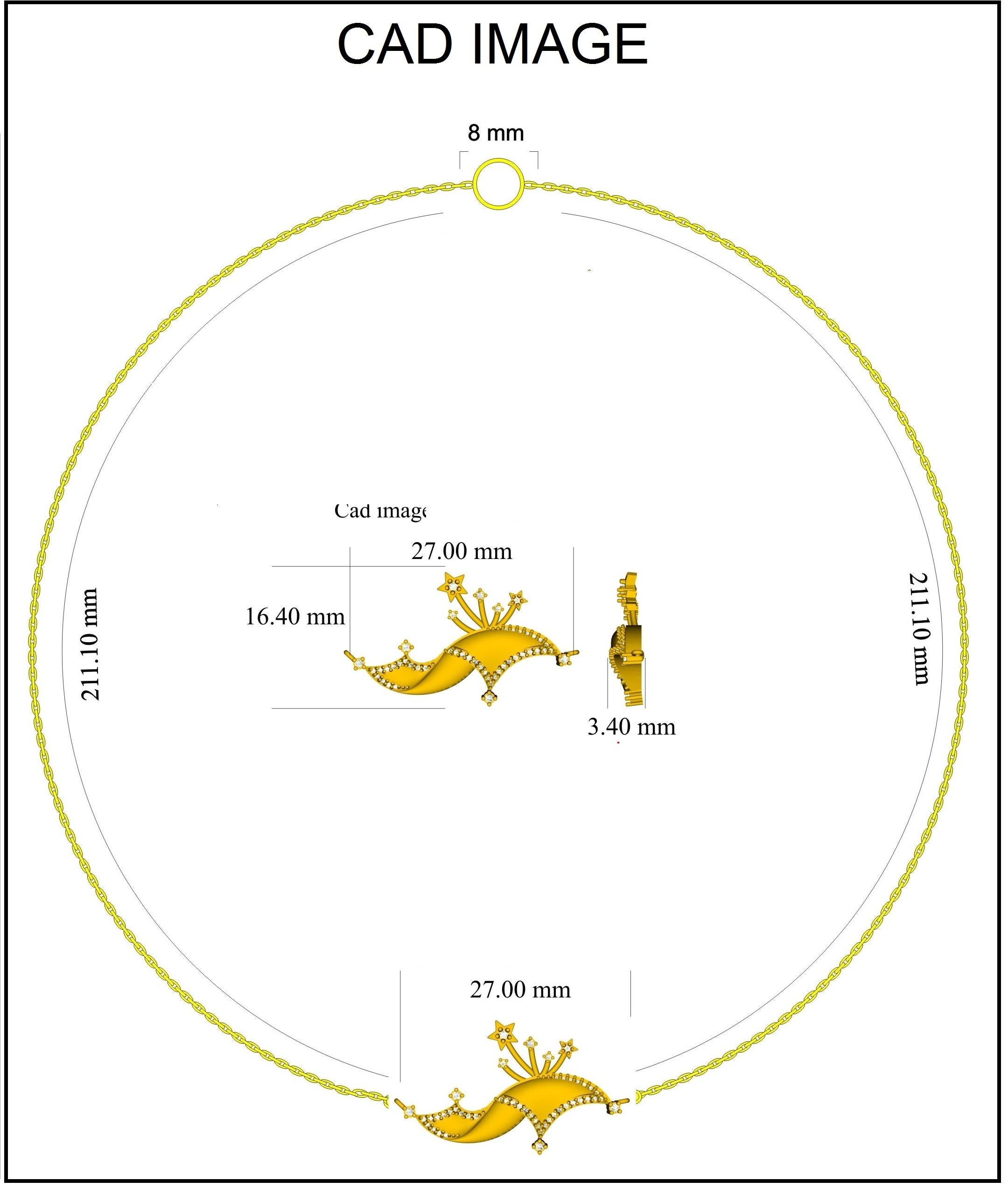 Dai un tocco di fascino al tuo look con questo ciondolo di diamanti a forma di stella. Il ciondolo è realizzato in oro giallo da 14 carati e presenta 48 diamanti rotondi incastonati, di colore H. H. e di purezza I. 2. La finitura lucida completa il
