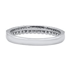 TJD 0.15 Carat Brilliante Cut Diamond 14 Karat White Gold Anniversary Band Ring