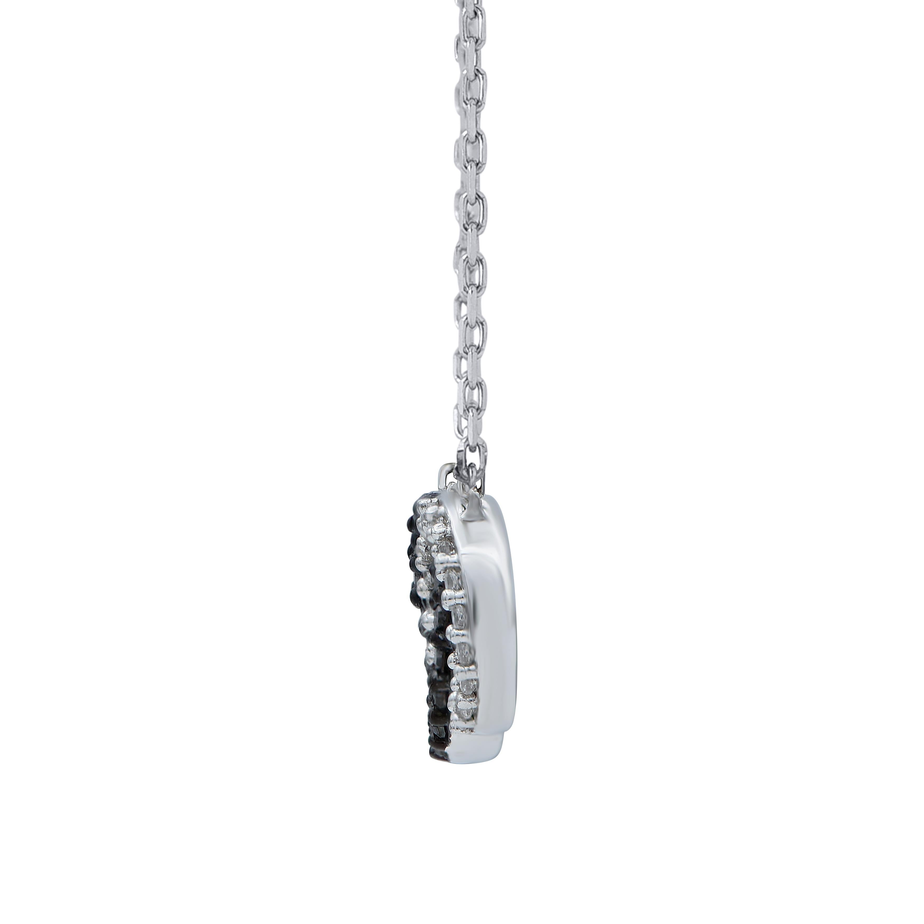 Contemporaneo TJD - Collana a cerchi intrecciati con diamanti naturali da 0,15 carati in oro 14 carati in vendita