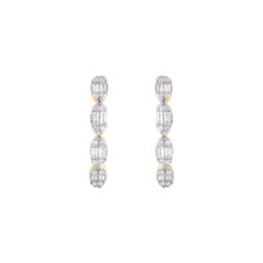 TJD 0,15 Karat natürlicher Diamant 14 Karat Gelbgold Creolen Ohrringe