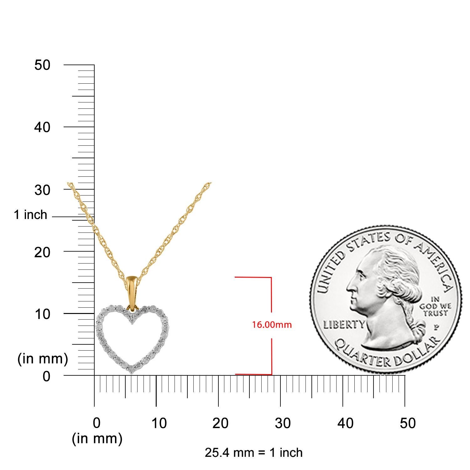Single Cut TJD 0.15 Carat Natural Round Cut Diamond 14 Karat Yellow Gold Heart Pendant For Sale