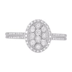 TJD 0.15 Carat Natural Round Diamond 14 Karat White Gold Engagement Ring