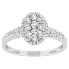 TJD 0.15 Carat Natural Round Diamond 14 Karat White Gold Engagement Ring