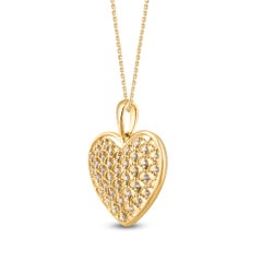 TJD 0.15 Carat Natural White Diamond 14 Karat Yellow Gold Heart Pendant