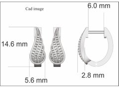 TJD 0.15 Carat Round Diamond 14 Karat Yellow Gold Angel Wing Huggie Hoop Earring