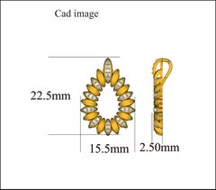 TJD 0,15 Karat runder Diamant 14 Karat Gelbgold Birnenförmiger Diamant-Anhänger