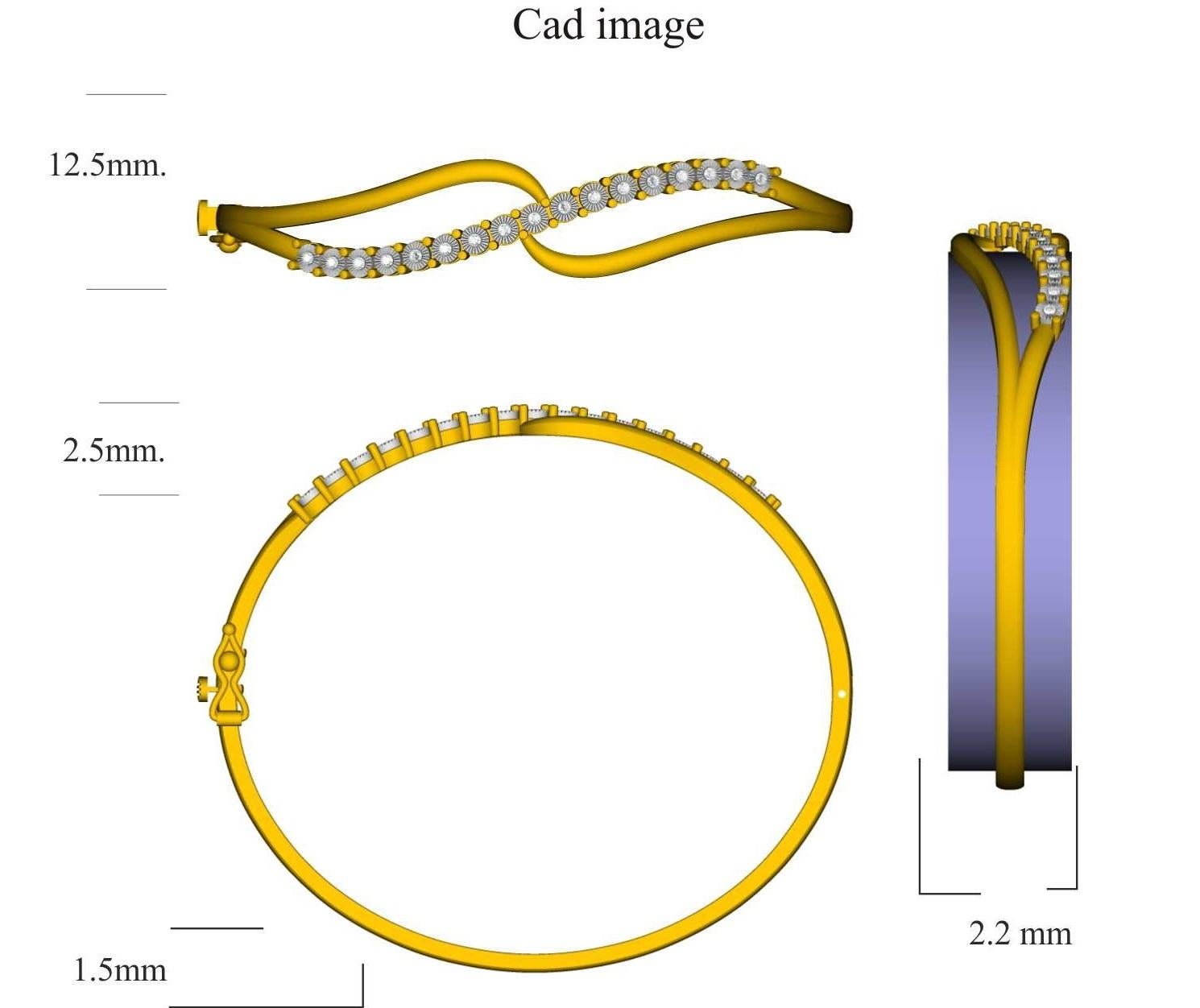 Une version moderne d'un look classique, ce bracelet croisé en diamant est exactement ce qu'il vous faut. Naturellement, 17 diamants ronds de taille brillant sont enchâssés dans une monture à griffes. Le poids total du diamant est de 0,15 carat et