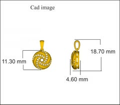 TJD 0.15 Ct Round Diamond 14 Karat Yellow Gold Designer Twisted Circle Pendant