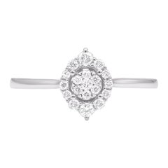 TJD 0.18 Carat Natural Round Diamond 14 Karat White Gold Promise Ring