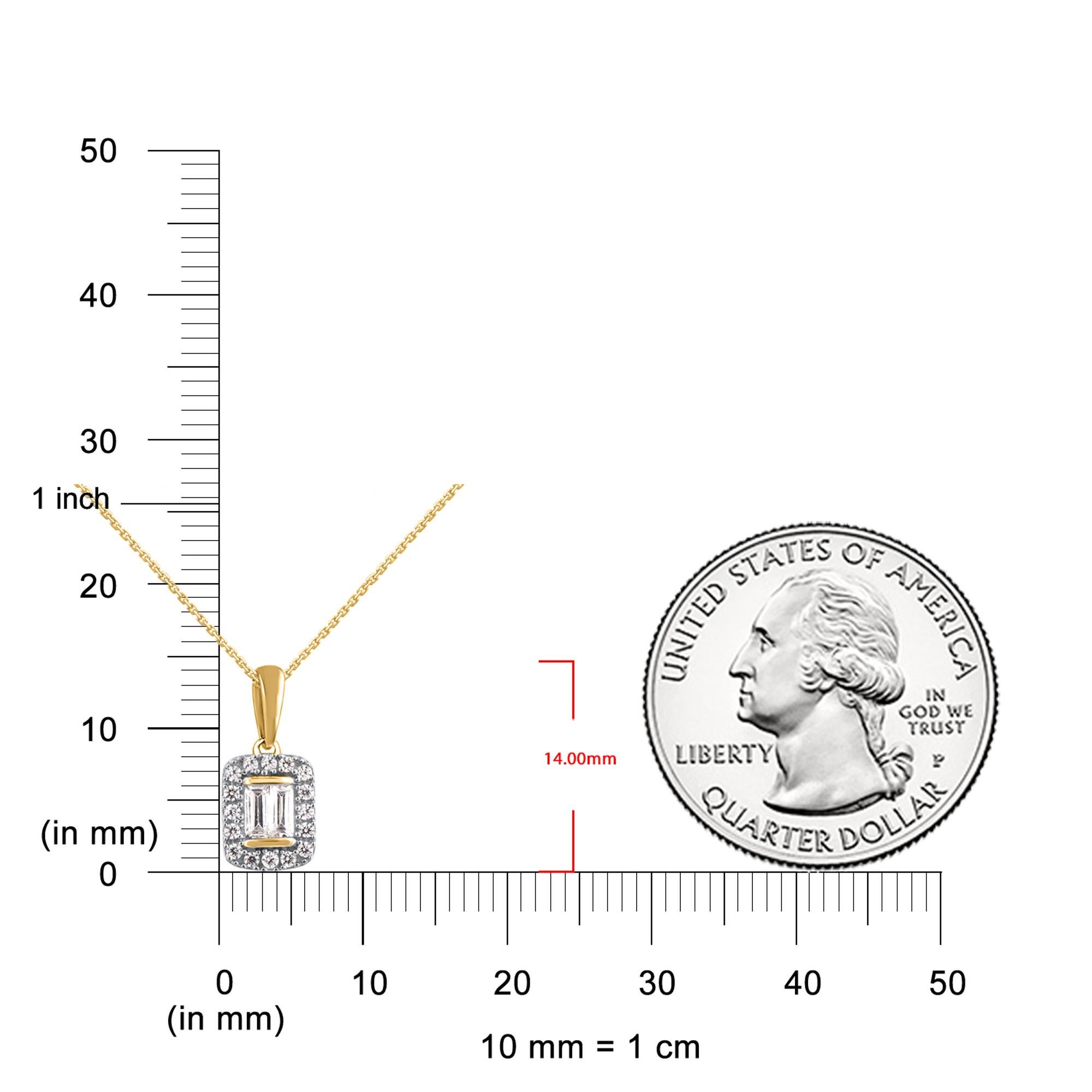 TJD 0,20 Karat natürlicher Diamant 14KT Gold Kissenrahmen Halo-Anhänger Halskette (Gemischter Schliff) im Angebot