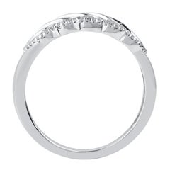 TJD 0.20 Carat Natural Round & Baguette Diamond 14 Karat Gold Wedding Band Ring