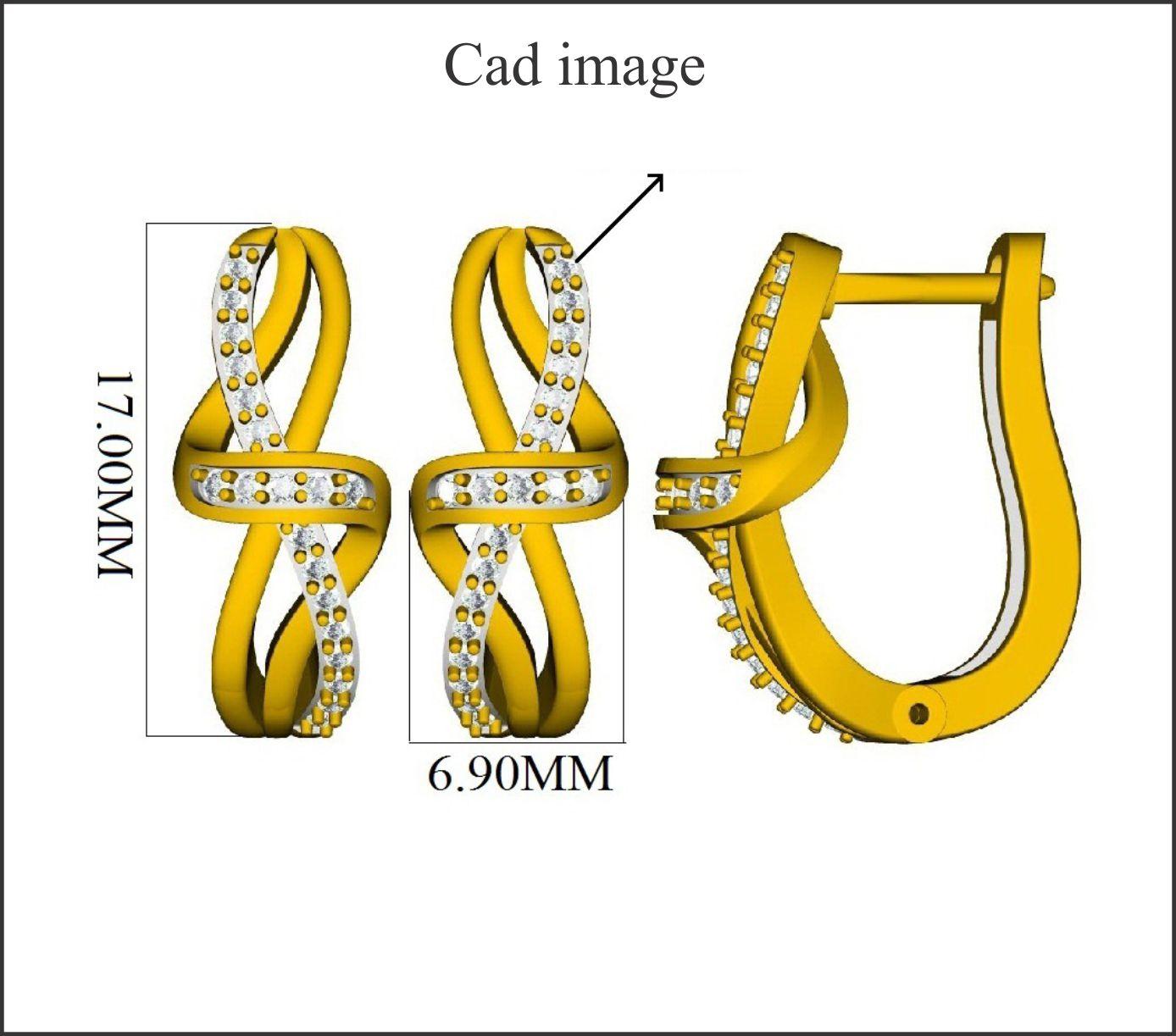 Round Cut TJD 0.20Carat Round Diamond 14 Karat Rose Gold Twisted Knot Huggie Hoop Earrings For Sale
