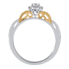 TJD 0.23 Carat Diamond Engagement Ring in 14K Two Tone Gold