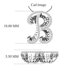 TJD Colgante de diamantes con la inicial B' en 3D de 0,25 quilates en oro amarillo de 18 quilates