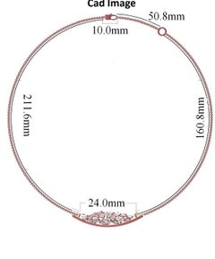 TJD 0.25 Carat Baguette-Cut Diamond 14 Karat Rose Gold Bar Curve Necklace