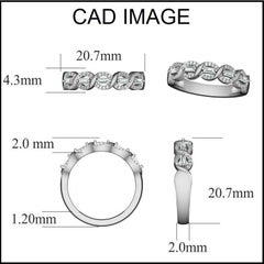TJD 0.25 Carat Baguette & Round Diamond 18 Karat White Gold Twisted Wedding Band